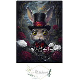 Funny Animal with Hat Decoupage paper.  Tissue Paper
