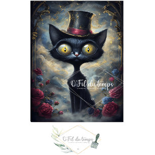 Funny Animal with Hat Decoupage paper.  Tissue Paper