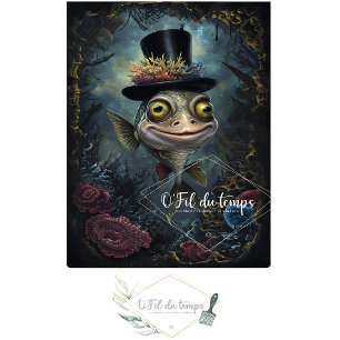 Funny Animal with Hat Decoupage paper.  Tissue Paper