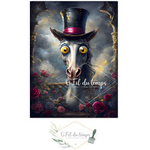 Funny Animal with Hat Decoupage paper. Tissue Paper