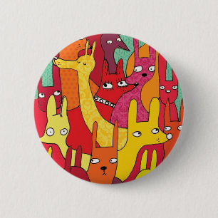 Funny animals 6 cm round badge