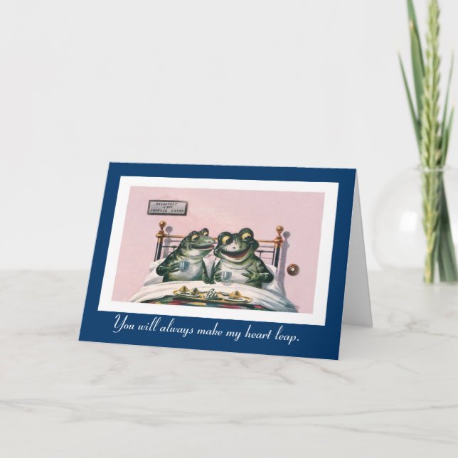 Funny Animals - Cute Vintage  Frogs Anniversary Card (Front)