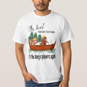 Funny Animals In a Canoe, Banjo Players Men's T-Shirt