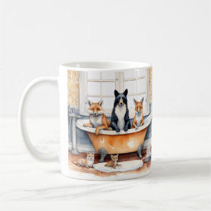 Funny animals in bath coffee mug