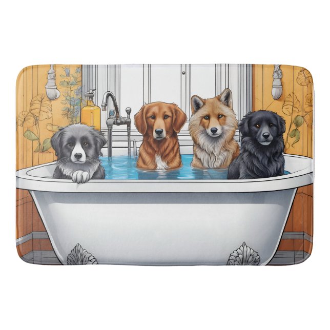 Funny animals in bath mat (Front)