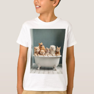 Funny animals in bathtub T-Shirt