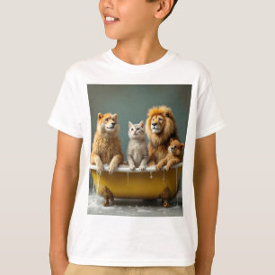 Funny animals in bathtub T-Shirt