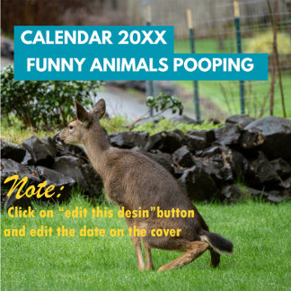 Funny Animals Pooping 2026 Personalised Calendar