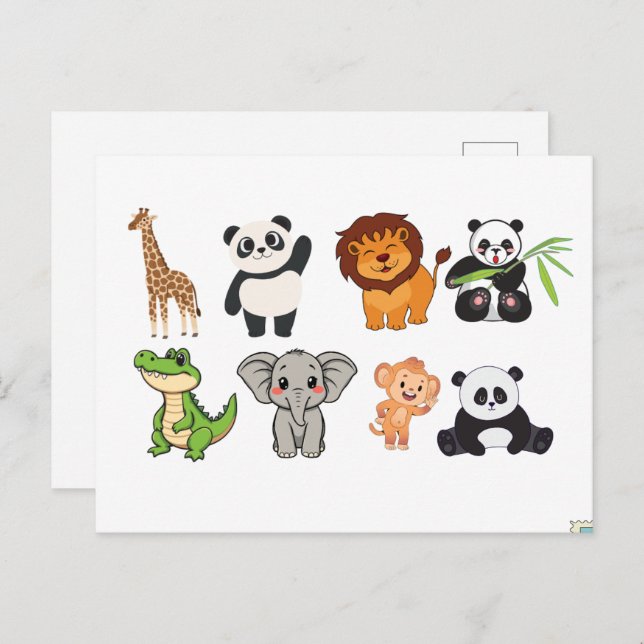 FUNNY ANIMALS POSTCARD (Front/Back)