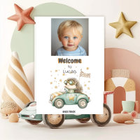 Funny Animals Race Cars 2nd Birthday Welcome