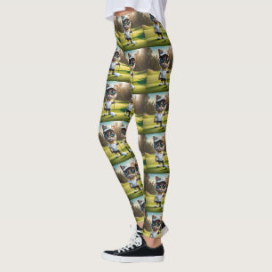 Funny Animated Cat Golf Player, Leggings