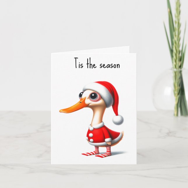 Funny Animated Duck Christmas Card (Front)