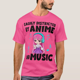 funny Anime and Music Girl for Teen chibi graphic T-Shirt