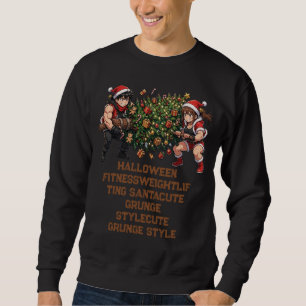 Funny Anime Christmas Gym Shirt