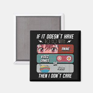 Funny Anime Fans Food And Video Games Lover Gifts Magnet