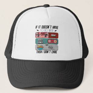 Funny Anime Fans Food And Video Games Lover Gifts Trucker Hat