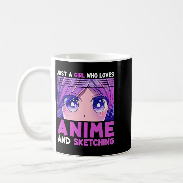 Funny Anime Girl Just A Girl Who Loves Anime and S Coffee Mug (Left)
