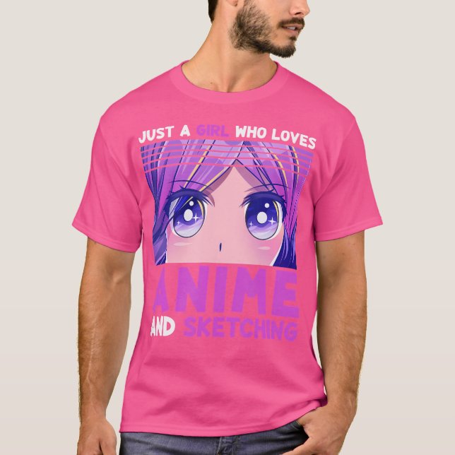 Funny Anime Girl Just A Girl Who Loves Anime And S T-Shirt (Front)