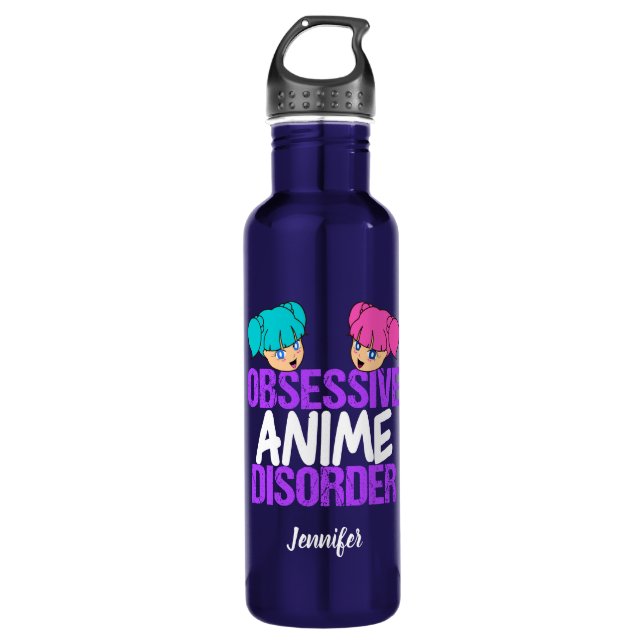 Funny Anime Obsessed Cute 710 Ml Water Bottle (Front)