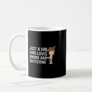 Funny Anime Sketching Design For Girls And Women Coffee Mug