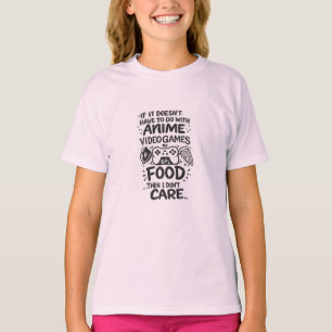 Funny Anime Video Games Food Gamer T-Shirt 