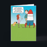 Funny Anniversary Card: Lighting the Fuse Card<br><div class="desc">Here's a funny anniversary card featuring a man about to rocket into space after giving his wife a vacuum cleaner as an anniversary gift. 

Thanks for choosing this original design by © Chuck Ingwersen and supporting me — an independant artist! I post cartoons every day on Instagram: https://www.instagram.com/captainscratchy</div>