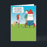 Funny Anniversary Card: Lighting the Fuse Card<br><div class="desc">Here's a funny anniversary card featuring a man about to rocket into space after giving his wife a vacuum cleaner as an anniversary gift. 

Thanks for choosing this original design by © Chuck Ingwersen and supporting me — an independant artist! I post cartoons every day on Instagram: https://www.instagram.com/captainscratchy</div>