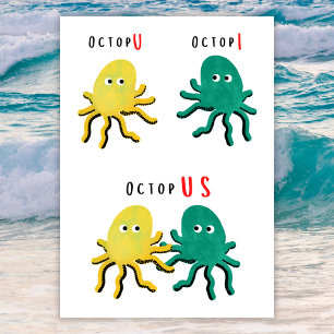 Funny anniversary card with octopus pun