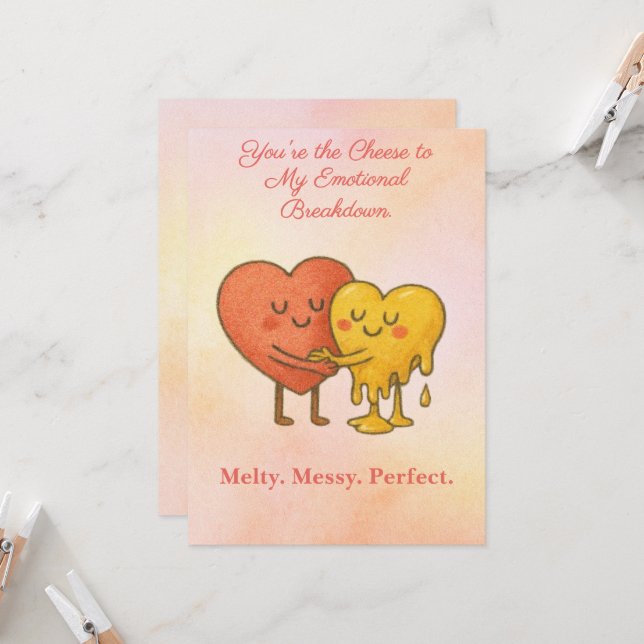 Funny Anniversary Card – You’re My Cheese (Front/Back In Situ)