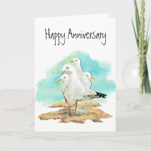 Funny Anniversary, From Group of Seagulls, birds Card