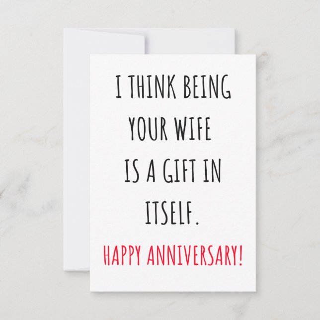 Funny Anniversary gifts & card for husbands, him  (Front)