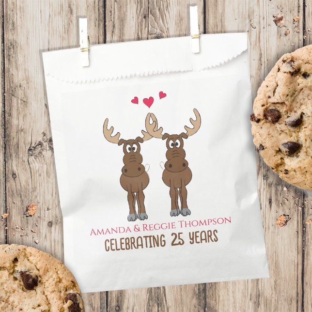 Funny Anniversary Party Whimsical Cute Moose Favour Bags (Creator Uploaded)