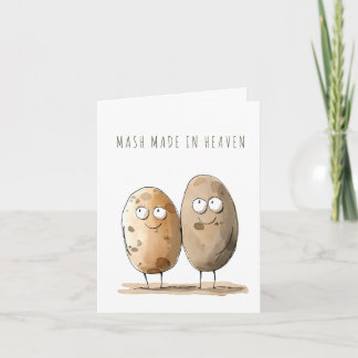Funny Anniversary Pun Humor Mash Made in Heaven Card