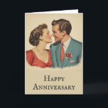 Funny Anniversary Vintage Classic Retro Couple Card<br><div class="desc">Wish anyone a happy wedding anniversary with this cute,  funny vintage classic retro couple card!</div>