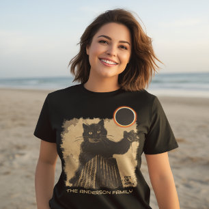 Funny Annular Solar Eclipse Cat October 2 2024 T-Shirt
