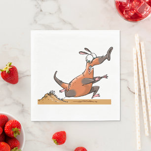 Funny Anteater Cartoon Quirky Running Animal  Napkin
