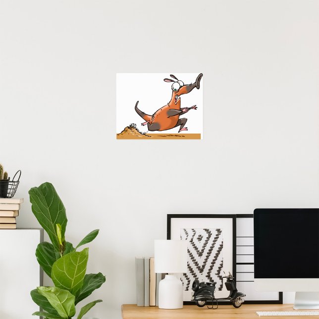 Funny Anteater Cartoon Quirky Running Animal  Poster (Creator Uploaded)