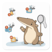 Funny Anteater Notification Hunter Illustration