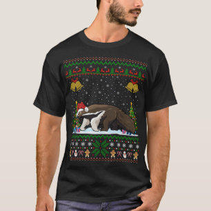 Funny Anteater Xmas Gift Santa Hat Ugly Anteater C T-Shirt