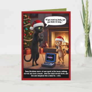 Funny anthropomorphic cats Christmas Card