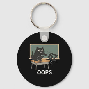 Funny Anti 67 Teacher Six Seven 6-7 Meme Cat Teach Key Ring