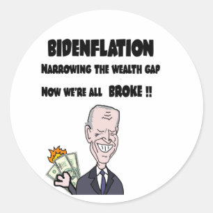 Funny Anti Biden Bidenflation Inflation Classic Round Sticker