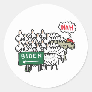 Funny Anti Biden Classic Round Sticker