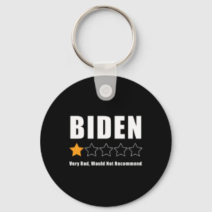 Funny Anti Biden Pro Trump 1 Star Rating Election Key Ring