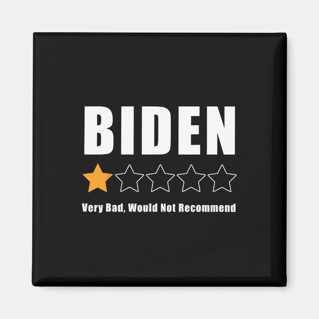 Funny Anti Biden Pro Trump 1 Star Rating Election  Magnet (Front)