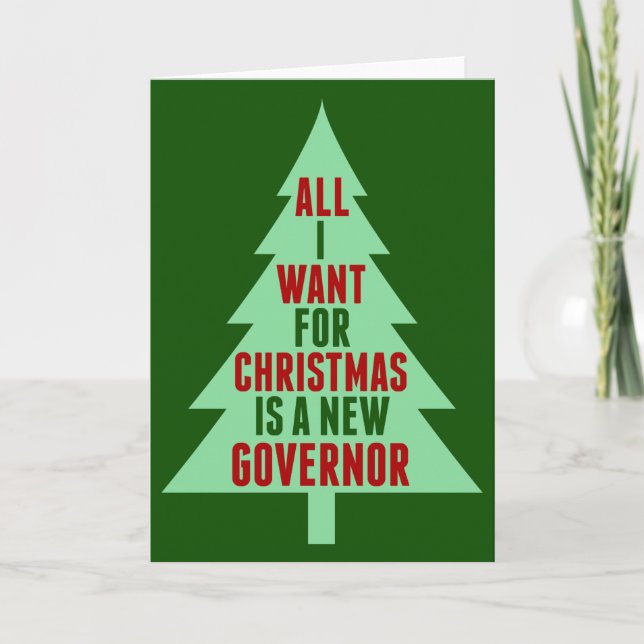 Funny Anti Governor Abbott Christmas Tree Holiday Card (Front)