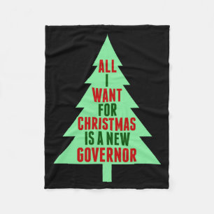 Funny Anti Governor Litical Christmas Humor  Fleece Blanket