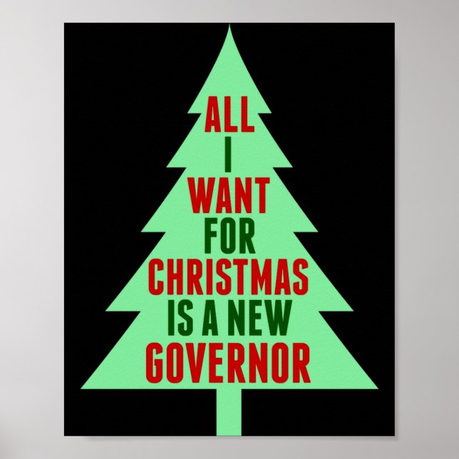Funny Anti Governor Litical Christmas Humor  Poster (Front)
