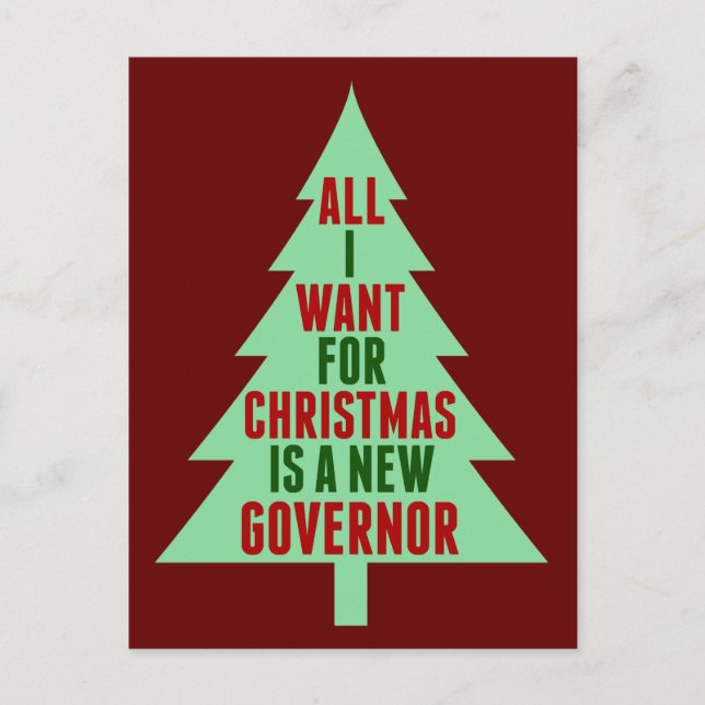 Funny Anti Governor Political Christmas Humour Postcard (Front)