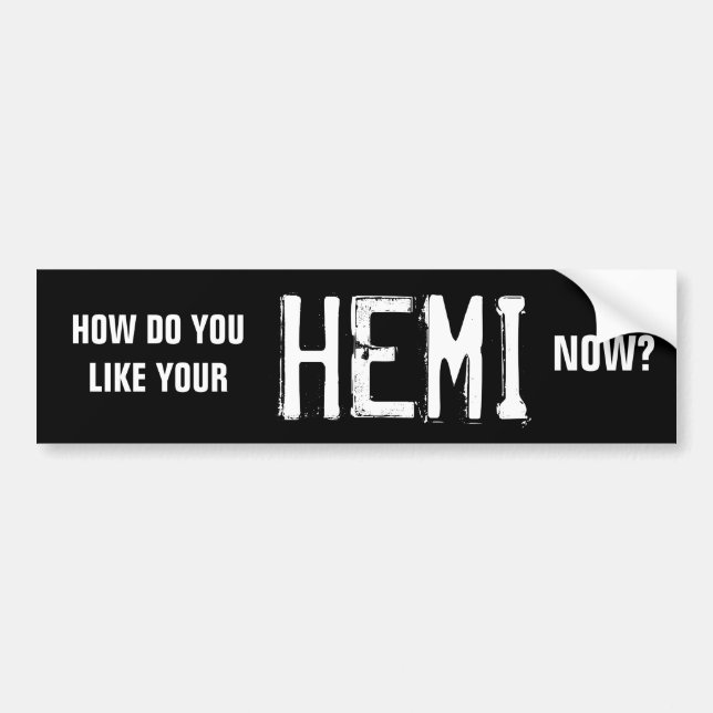 Funny anti HEMI sticker for Small Cars & Trucks (Front)